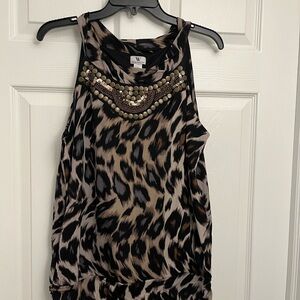 Women's Leopard Print Sleeveless Top
